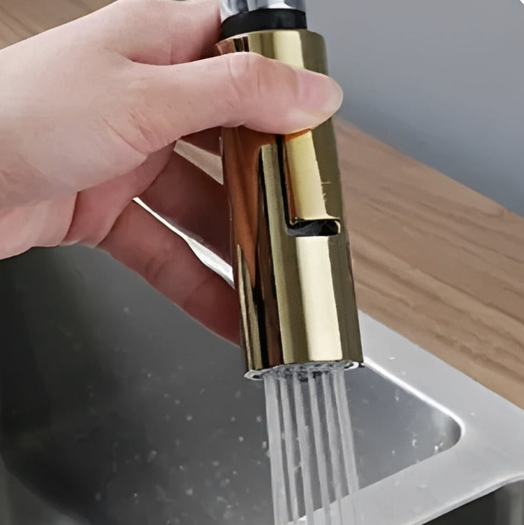 Robinet de cuisine douchette à bec extractible deux jets  Le Mitigeur