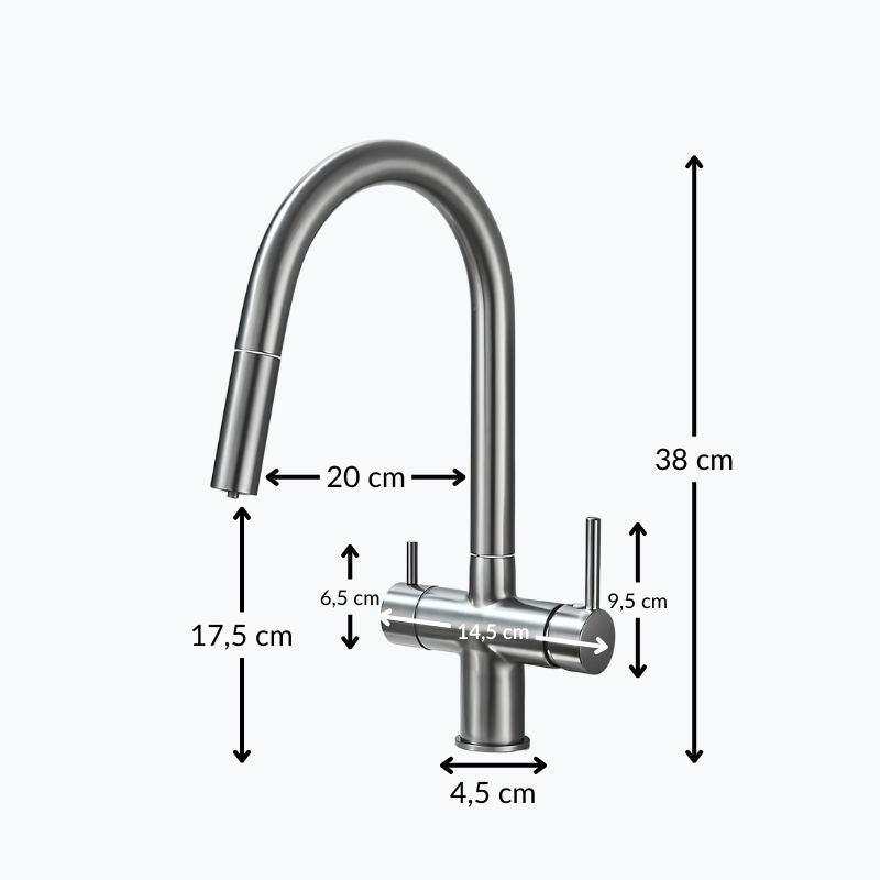 Robinet de cuisine douchette et rotation 360°  Le Mitigeur