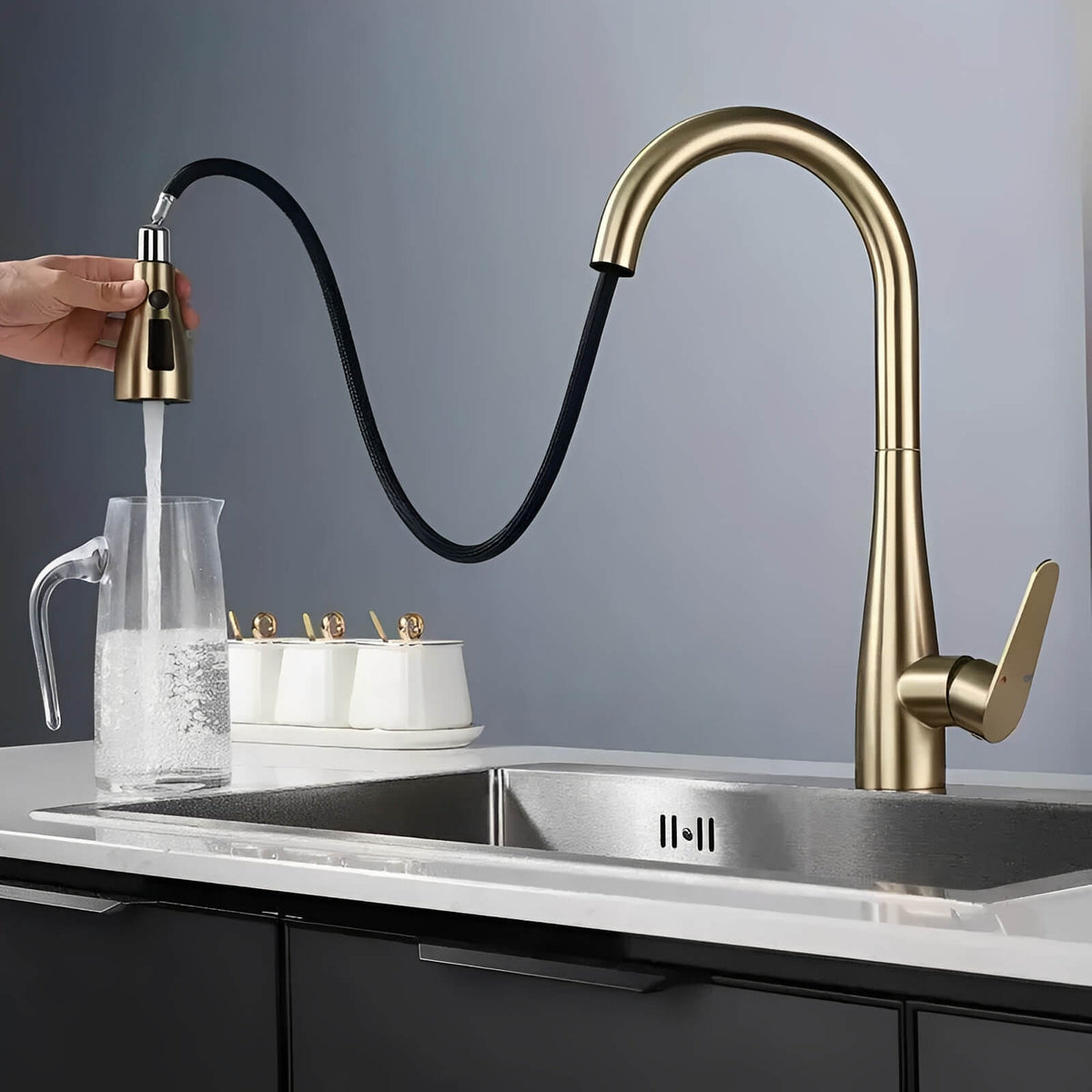 Robinet de cuisine - Douchette extractible 360°  Le Mitigeur
