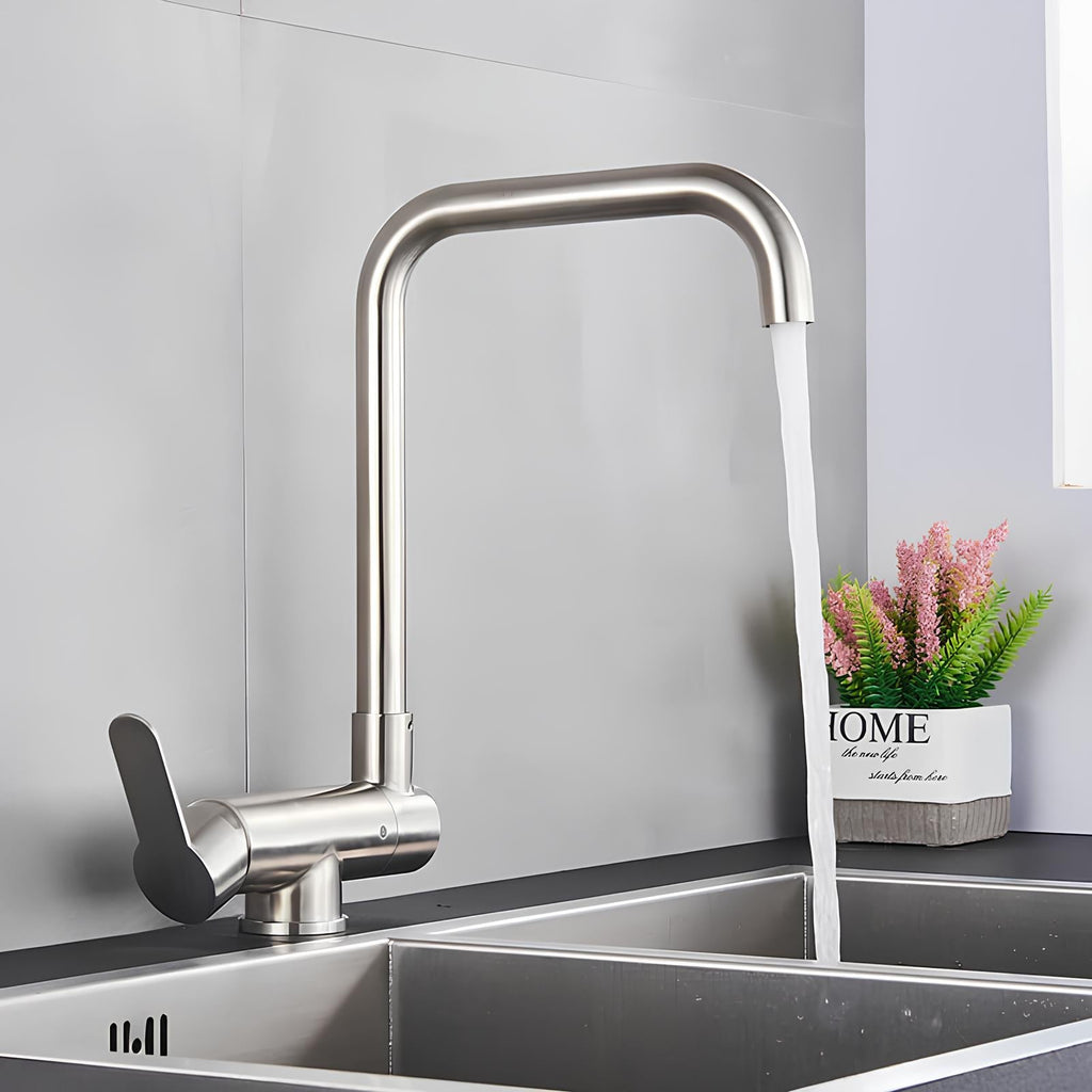 Robinet de cuisine rabattable – Bec escamotable avec rotation 360°  Le Mitigeur
