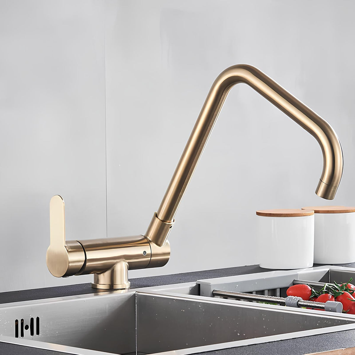 Robinet de cuisine rabattable – Bec escamotable avec rotation 360°  Le Mitigeur
