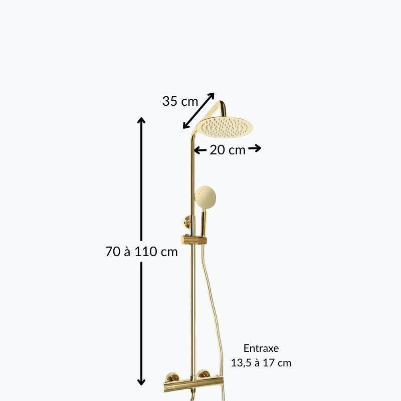 Robinet de douche dorée thermostatique  Le Mitigeur