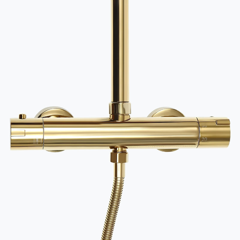 Robinet de douche dorée thermostatique  Le Mitigeur