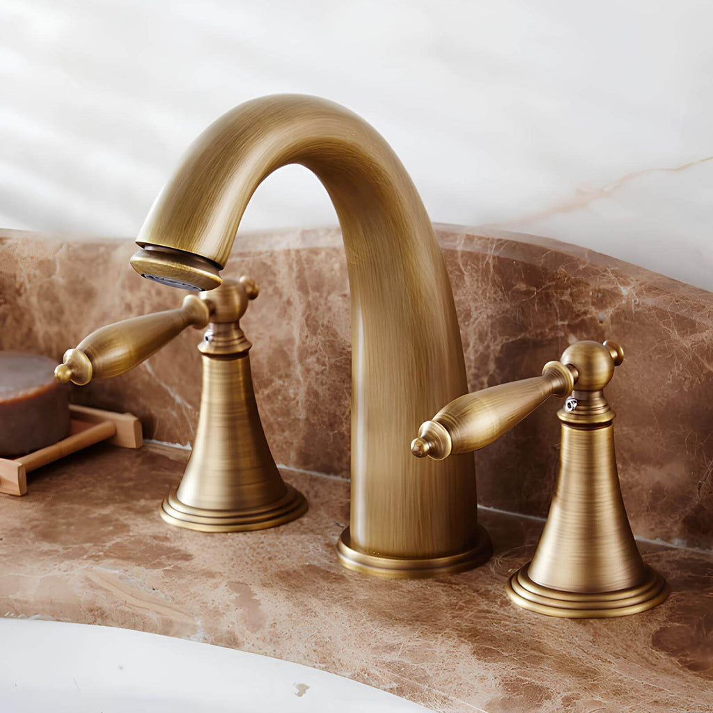 Robinet de lavabo 3 trous, d'esprit antique