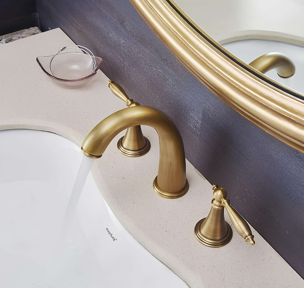 Robinet de lavabo 3 trous, d'esprit antique