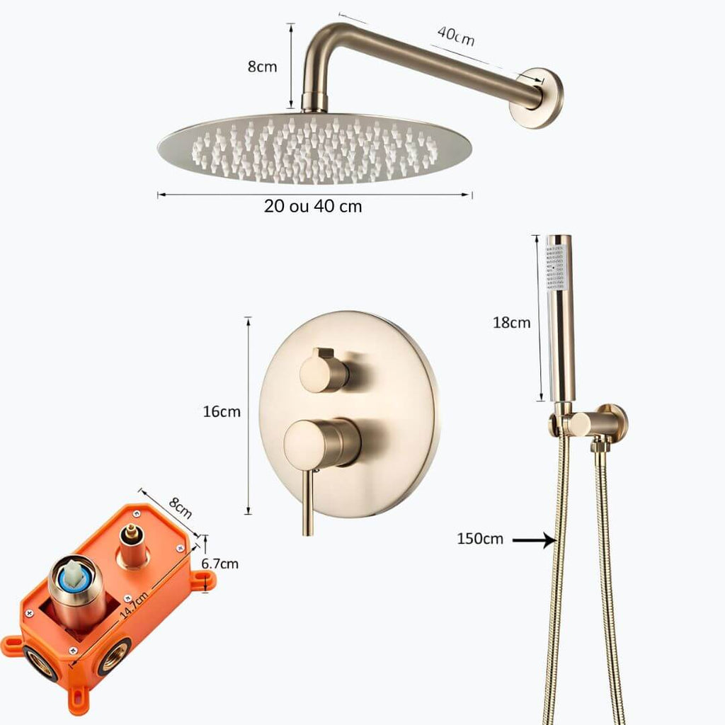 Robinet de douche encastré rond