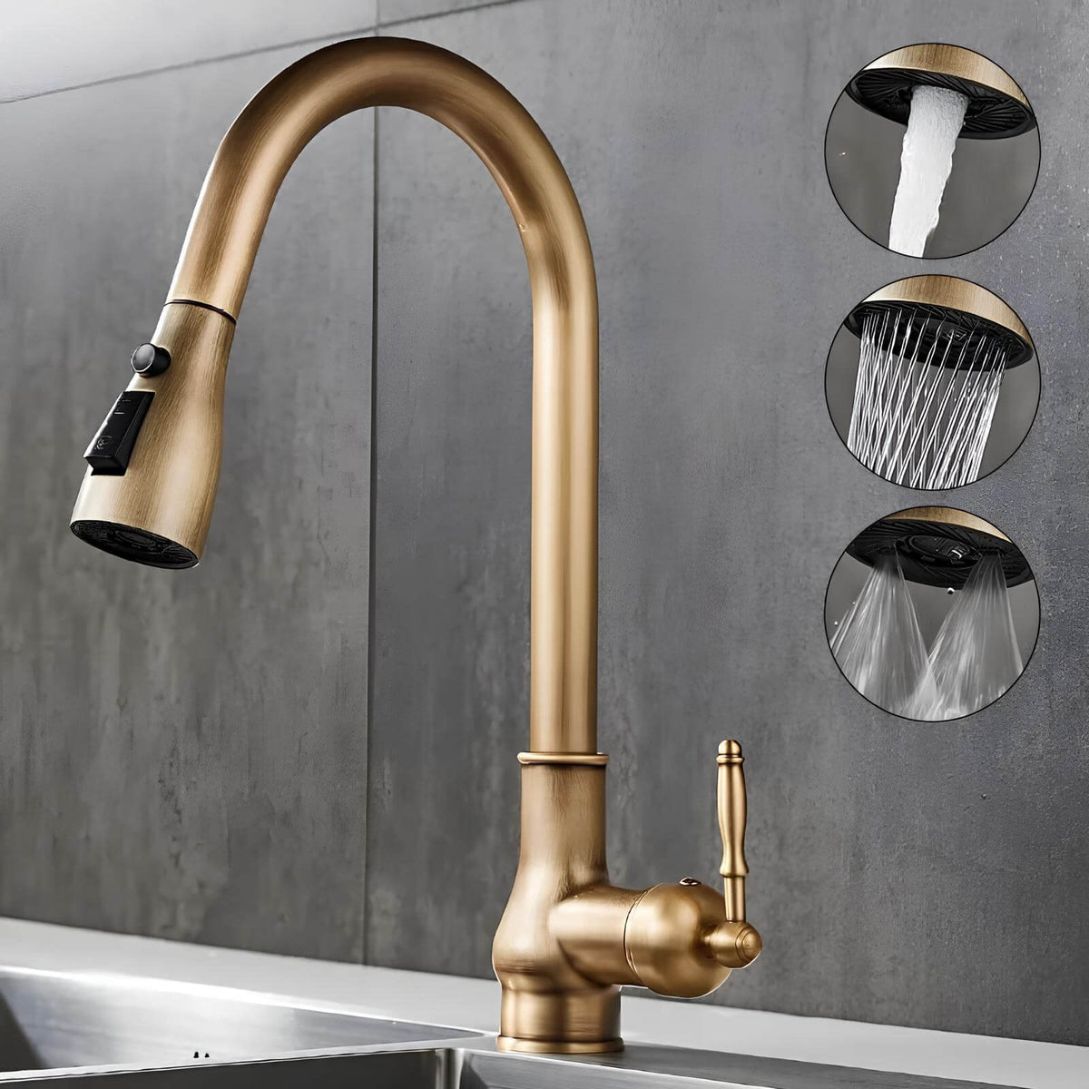 Robinet douchette cuisine antique  Le Mitigeur