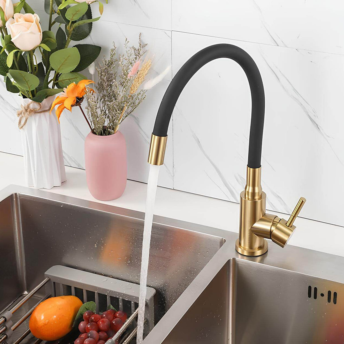 Robinet douchette flexible avec col coloré  Le Mitigeur