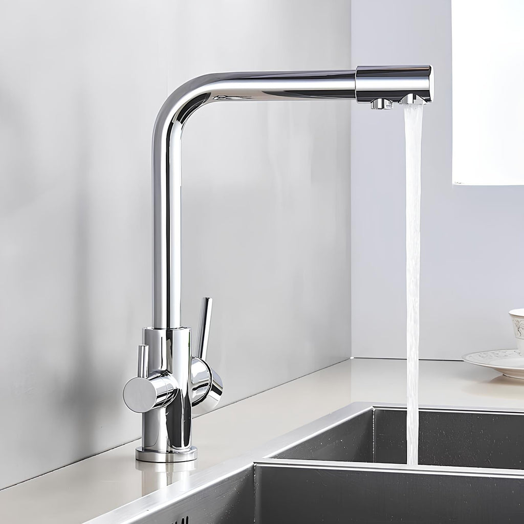 Robinet de lavabo à double sortie