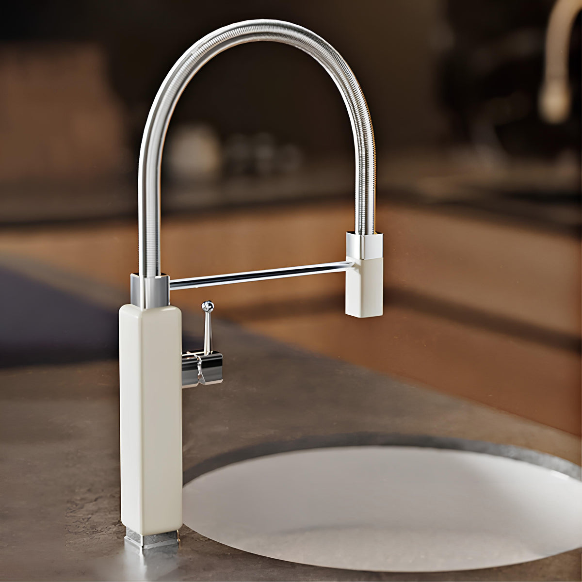 Robinet évier avec douchette extractible – style rétro revisité  Le Mitigeur