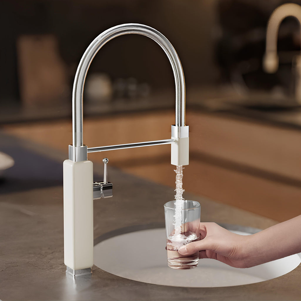 Robinet évier avec douchette extractible – style rétro revisité  Le Mitigeur