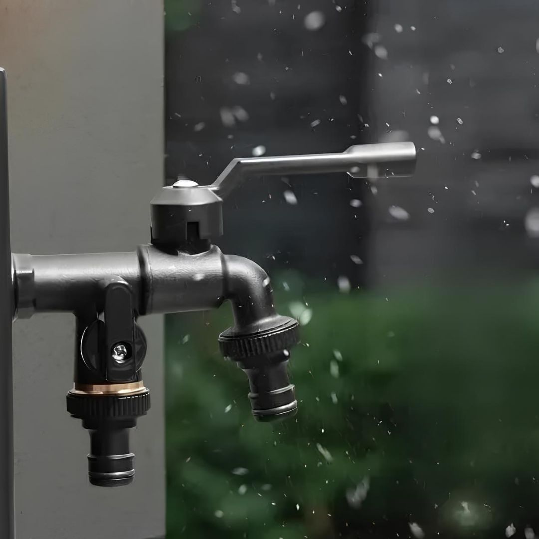 Robinet extérieur noir – Double sortie  Le Mitigeur