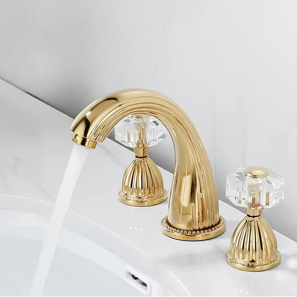 Robinet lavabo à 3 trous– Poignées cristal  Le Mitigeur