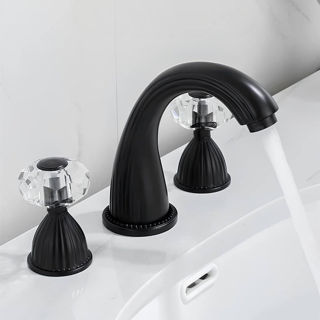 Robinet lavabo à 3 trous– Poignées cristal  Le Mitigeur