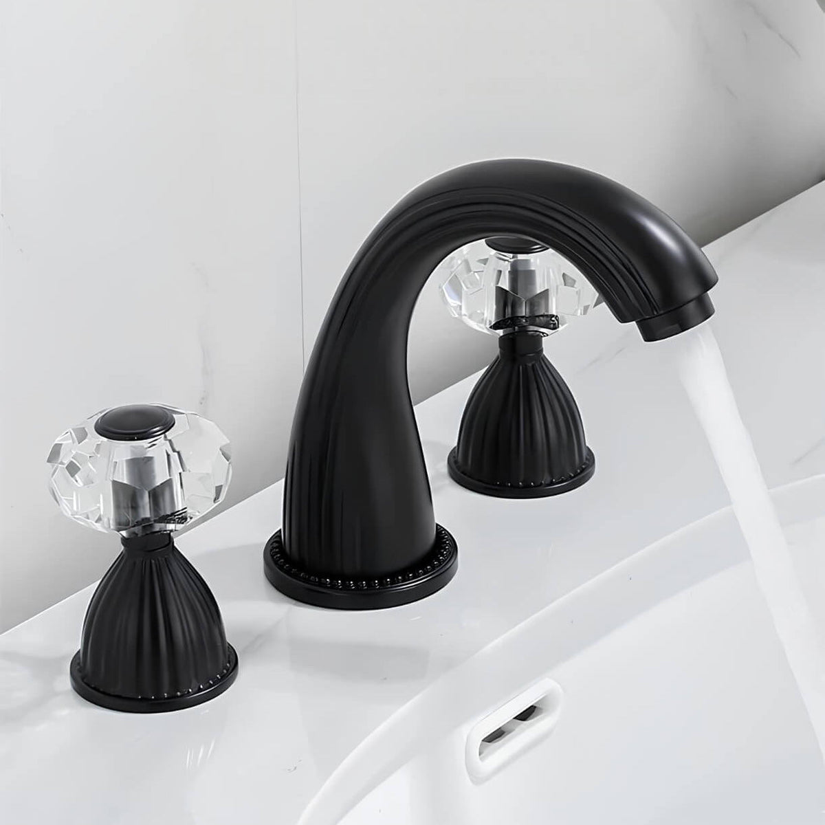 Robinet lavabo à 3 trous– Poignées cristal  Le Mitigeur