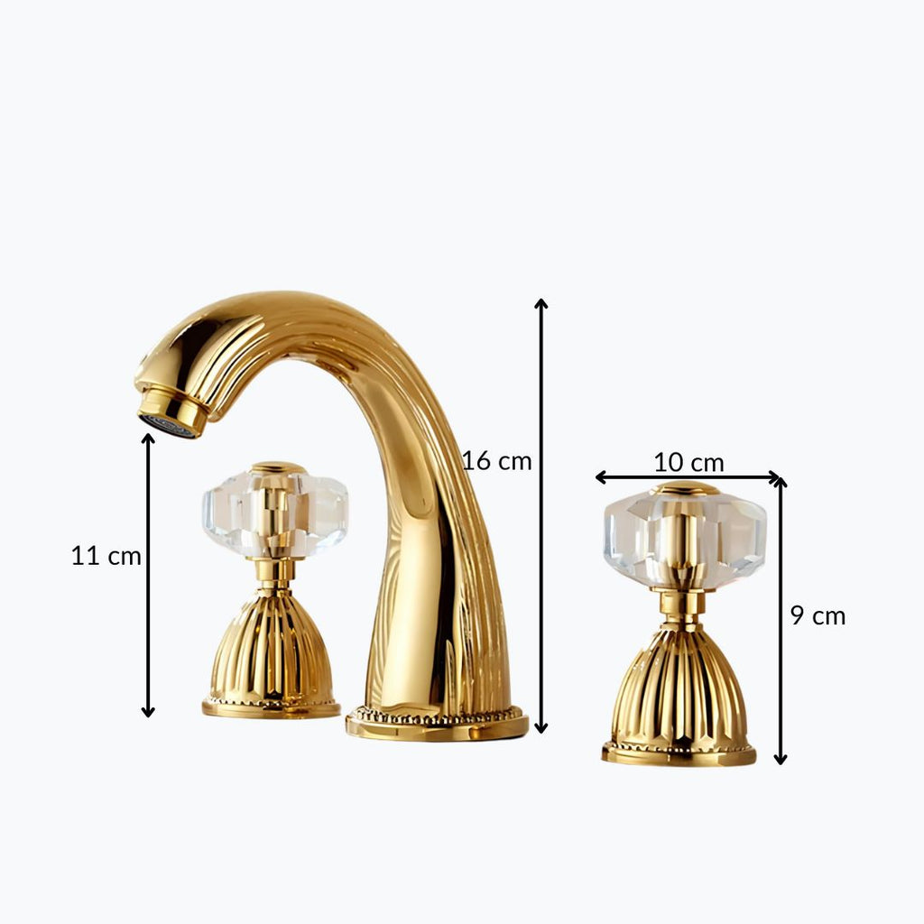 Robinet lavabo à 3 trous– Poignées cristal  Le Mitigeur