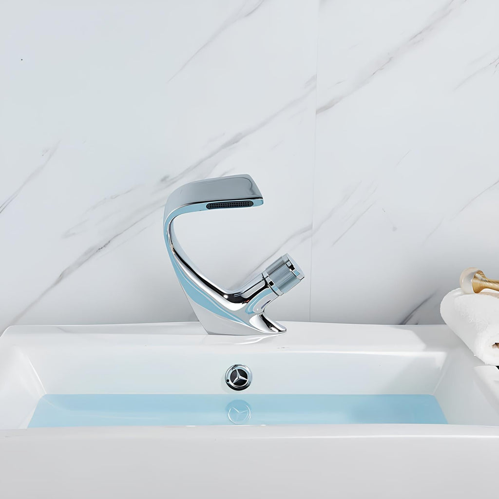 Robinet lavabo à bec cascade  Le Mitigeur