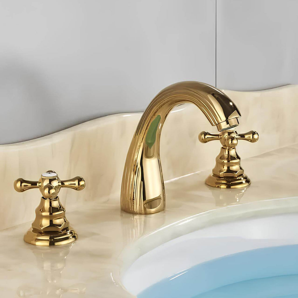 Robinet lavabo antique- 3 trous – Poignées croisées  Le Mitigeur