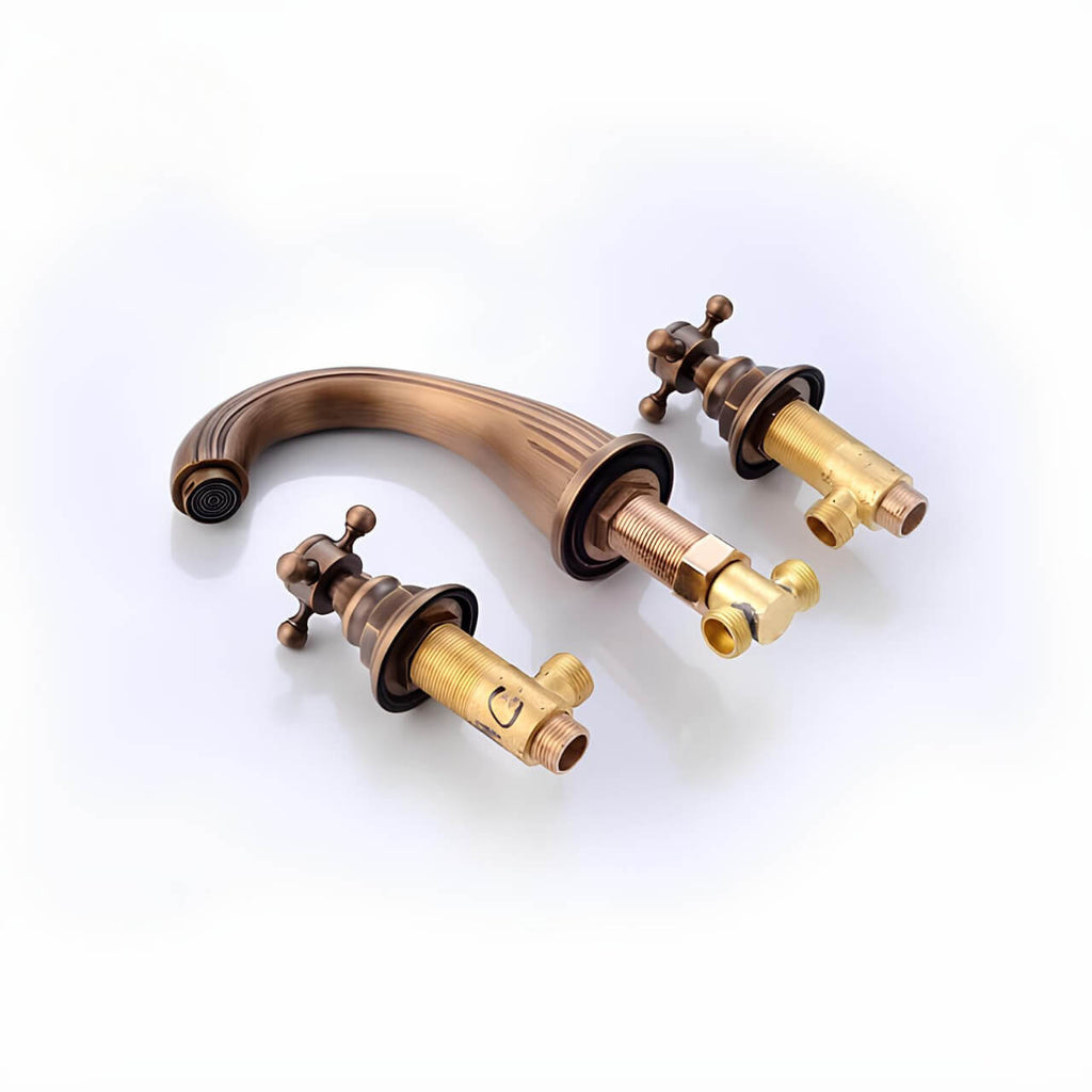 Robinet lavabo antique- 3 trous – Poignées croisées  Le Mitigeur