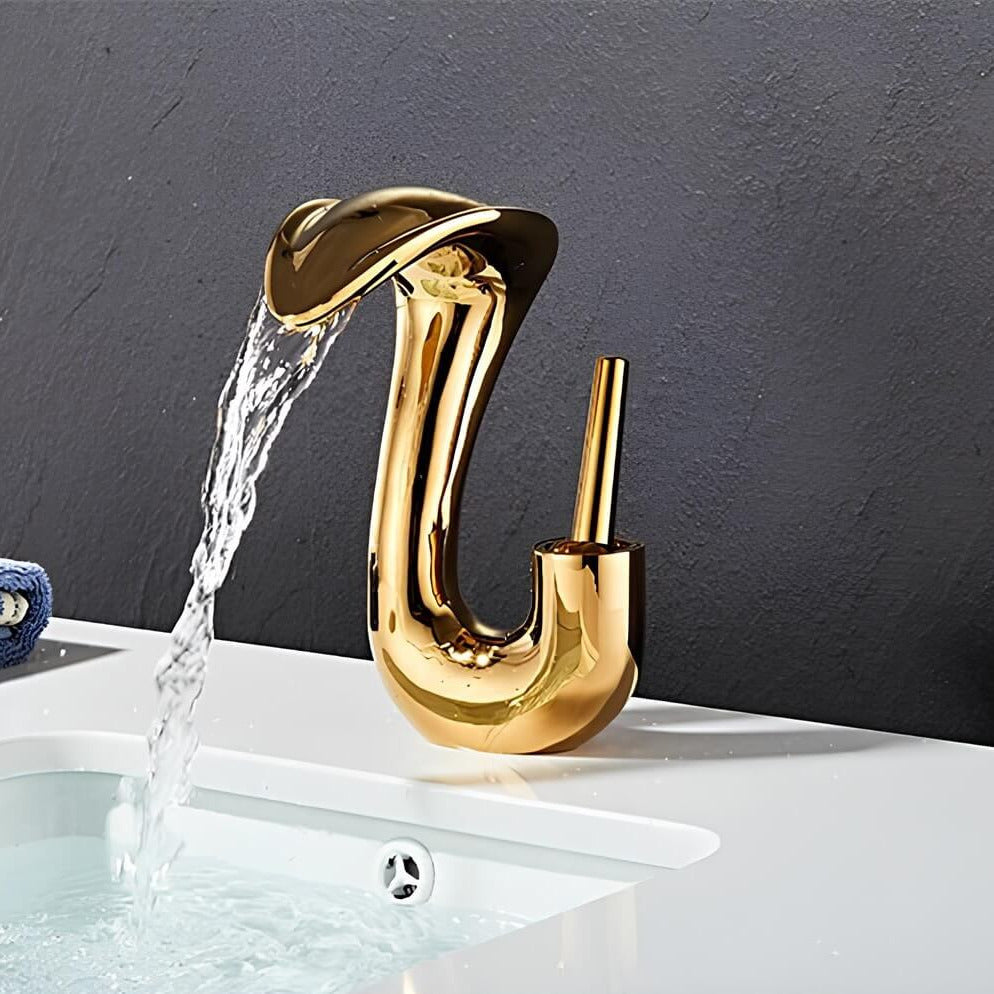 Robinet lavabo cascade compact – mitigeur design en laiton  Le Mitigeur