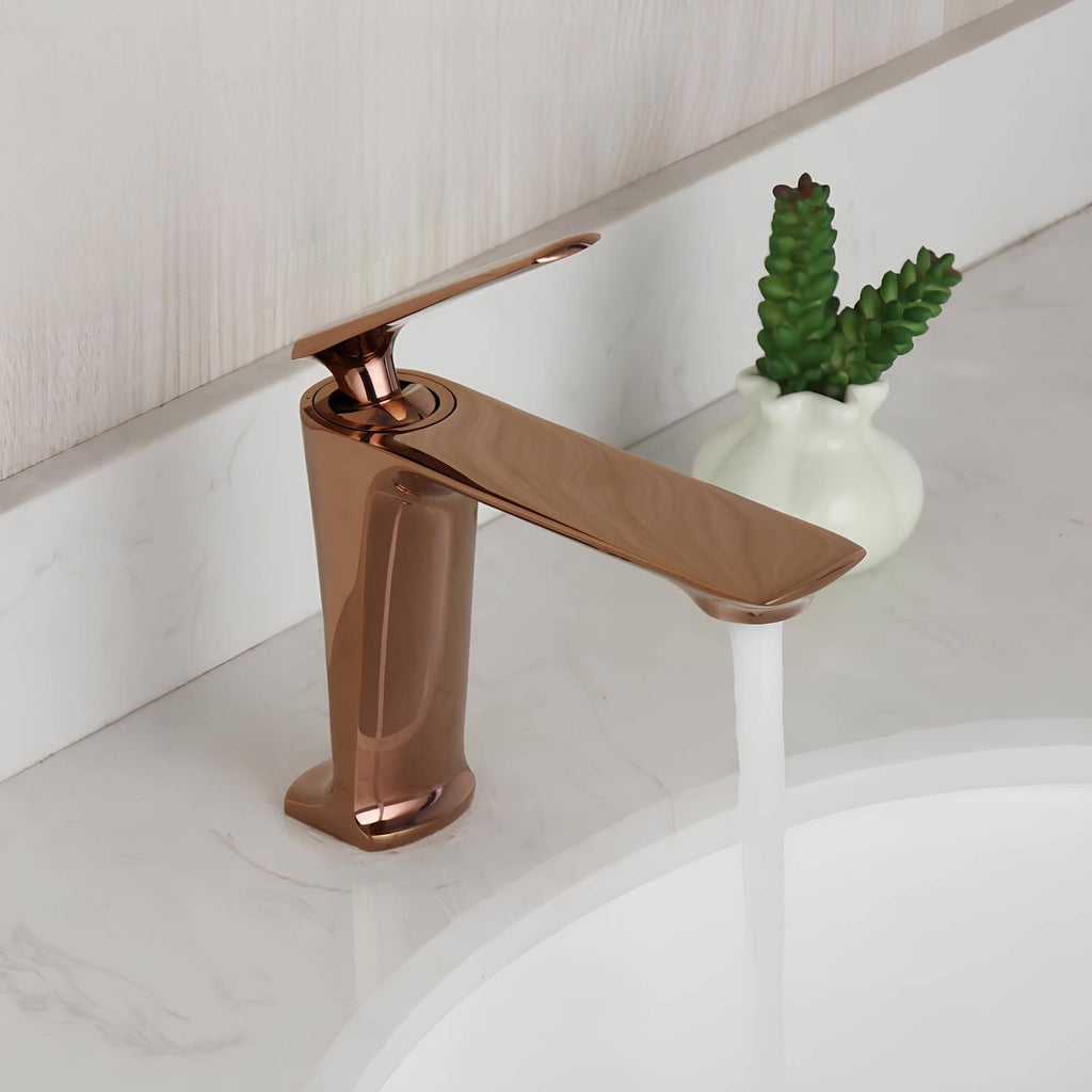 Robinet lavabo en laiton rose doré – mitigeur design  Le Mitigeur