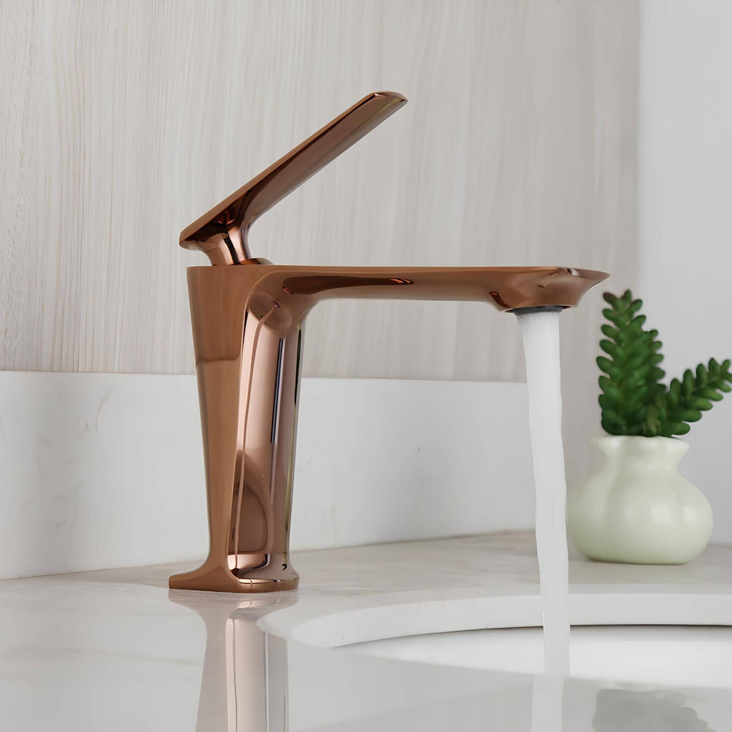 Robinet lavabo en laiton rose doré – mitigeur design  Le Mitigeur