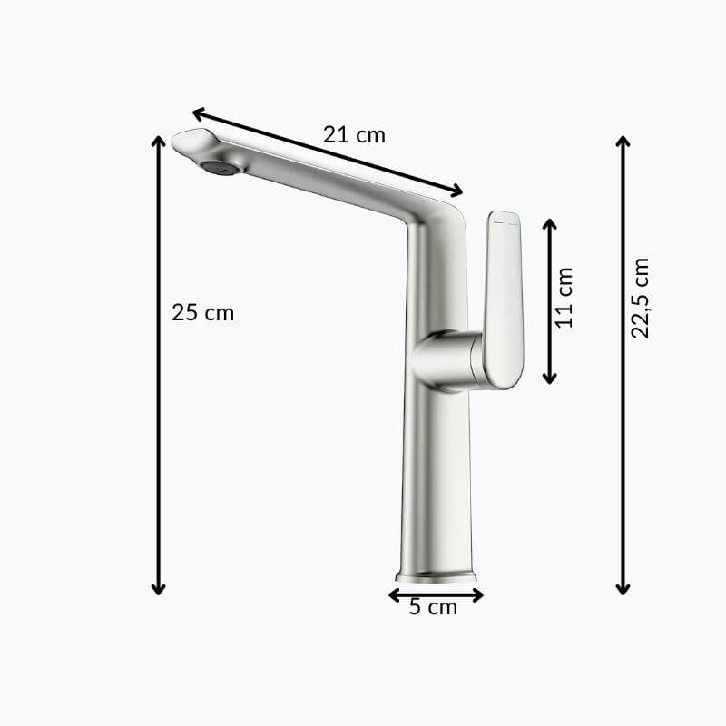 Robinet lavabo haut – mitigeur design à bec allongé  Le Mitigeur