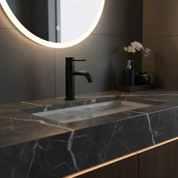 Robinet lavabo en inox brossé noir mat Ma boutique