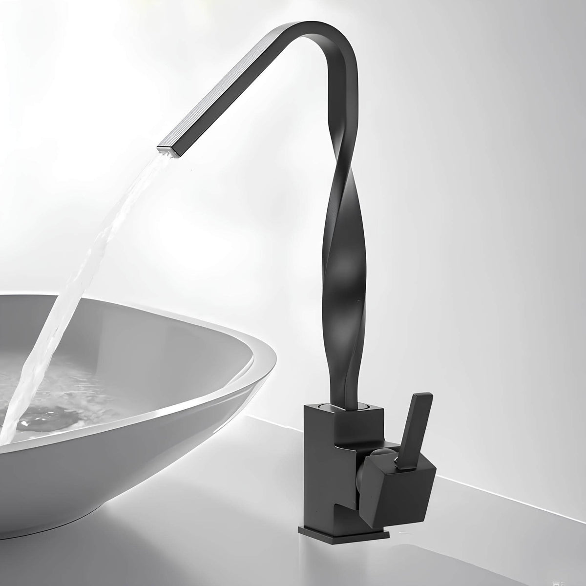 Robinet lavabo mitigeur en laiton – bec rotatif 360°, design contemporain  Le Mitigeur