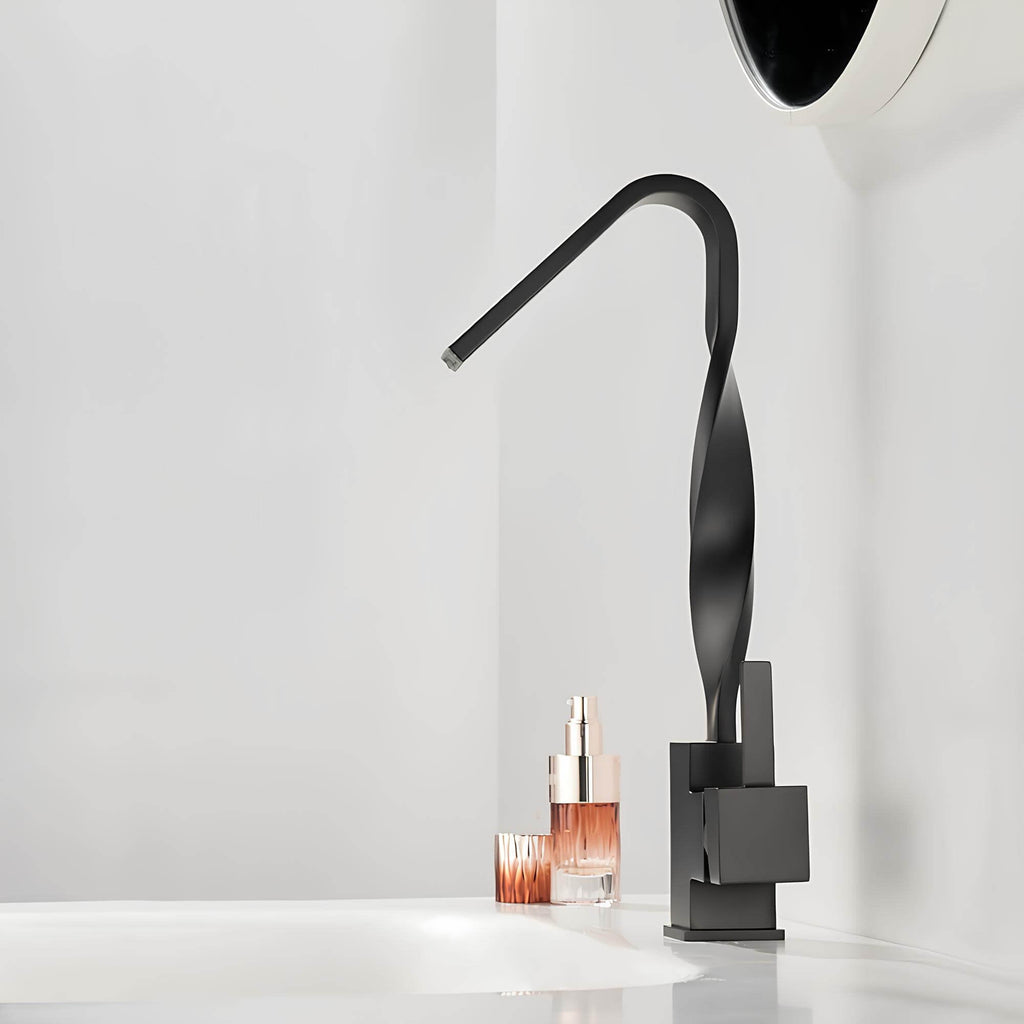 Robinet lavabo mitigeur en laiton – bec rotatif 360°, design contemporain  Le Mitigeur
