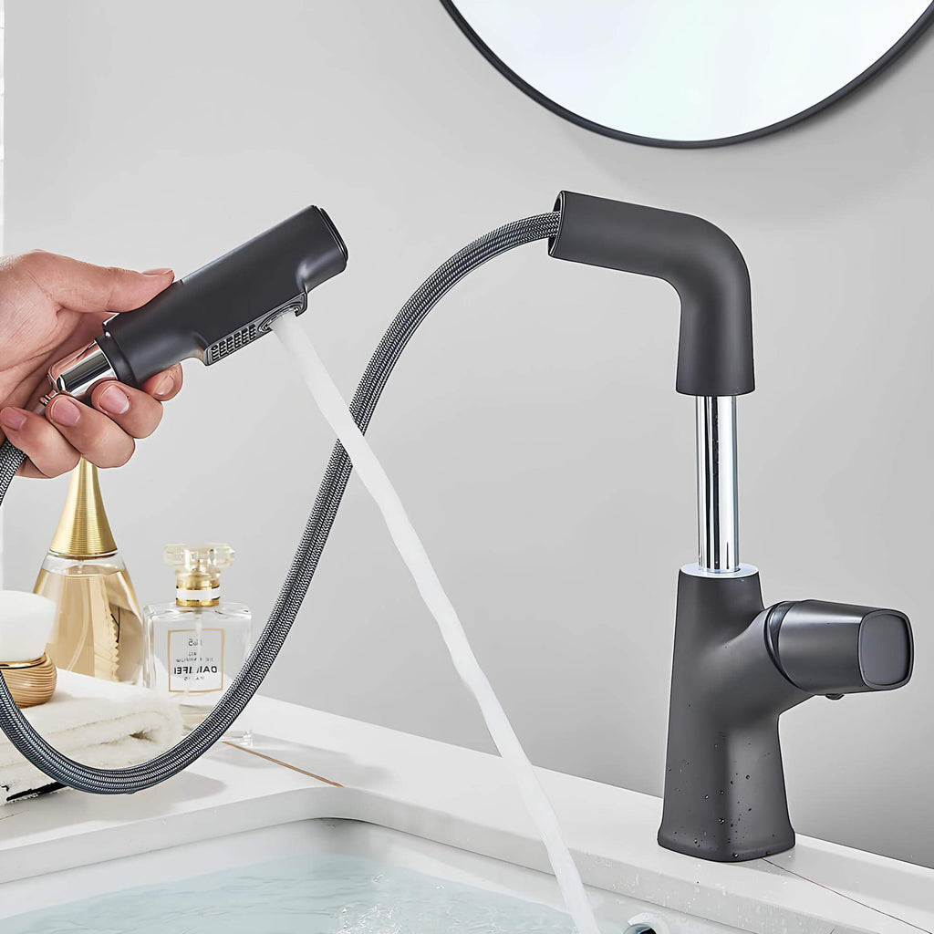 Robinet lavabo orientable avec douchette  Le Mitigeur