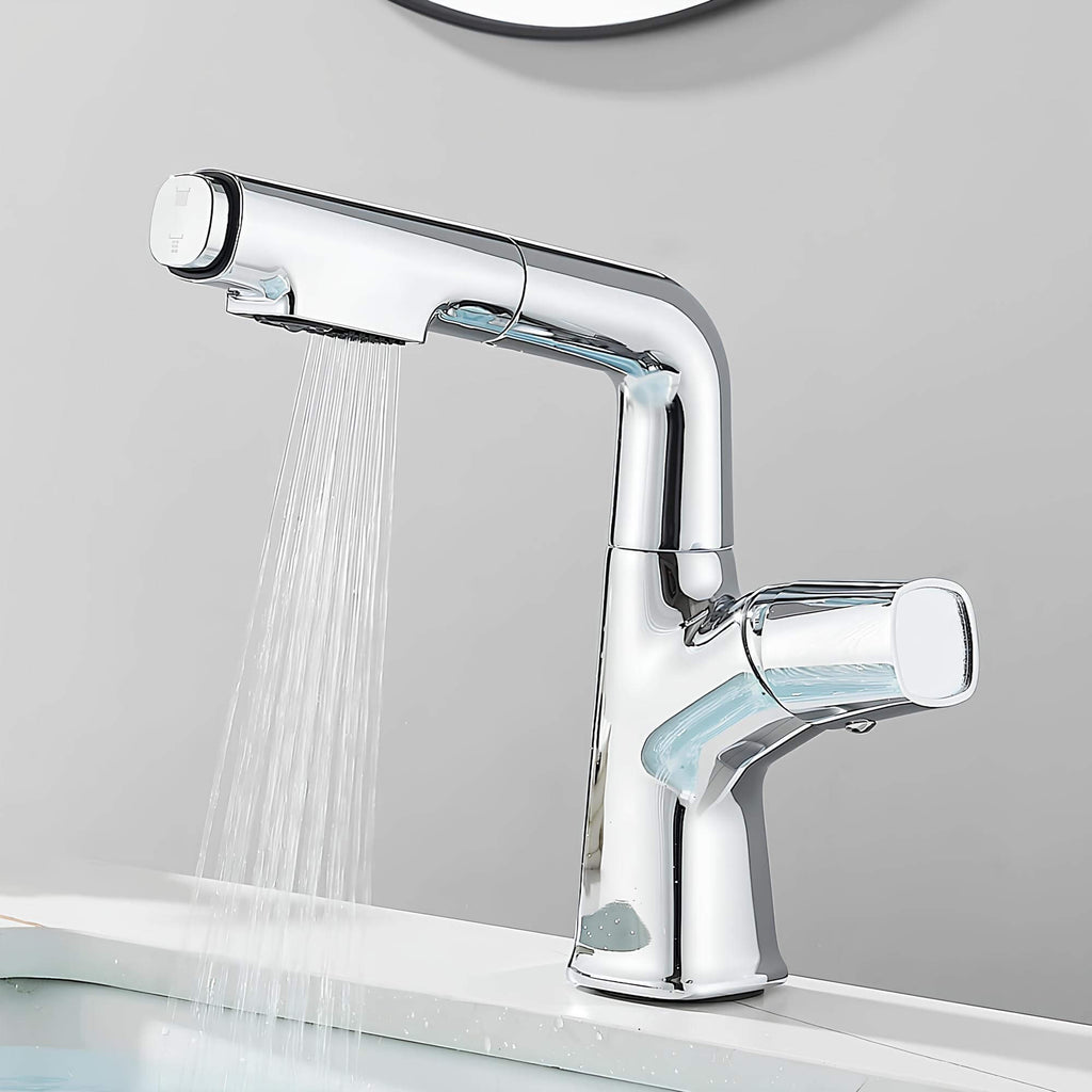 Robinet lavabo orientable avec douchette  Le Mitigeur