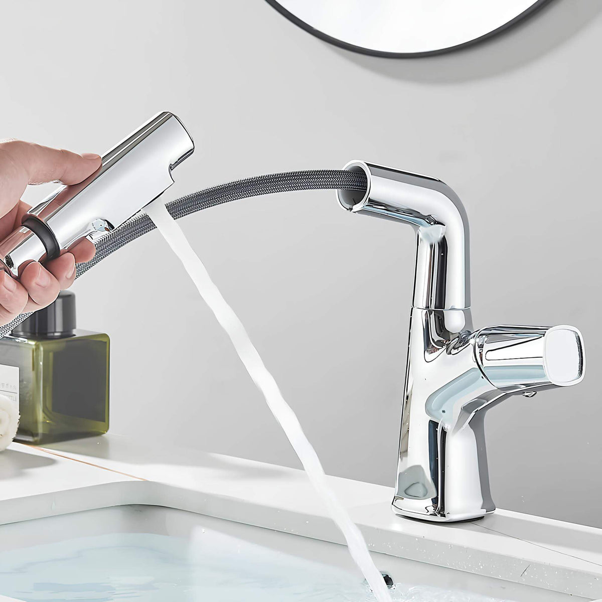 Robinet lavabo orientable avec douchette  Le Mitigeur