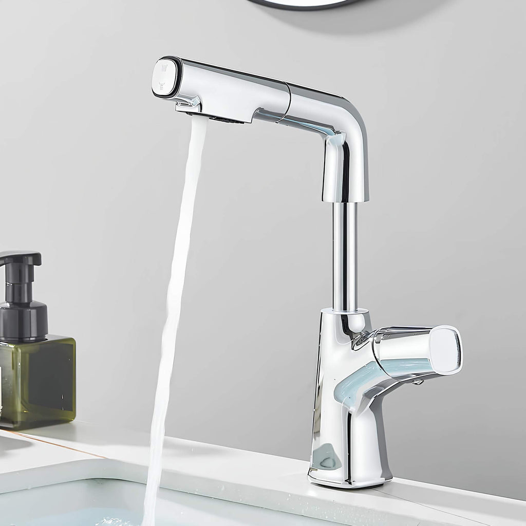 Robinet lavabo orientable avec douchette  Le Mitigeur