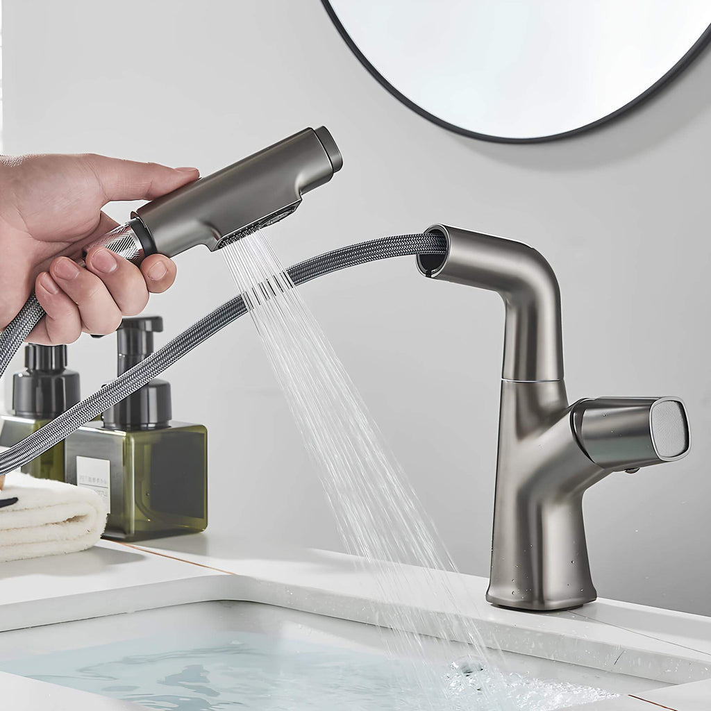 Robinet lavabo orientable avec douchette  Le Mitigeur