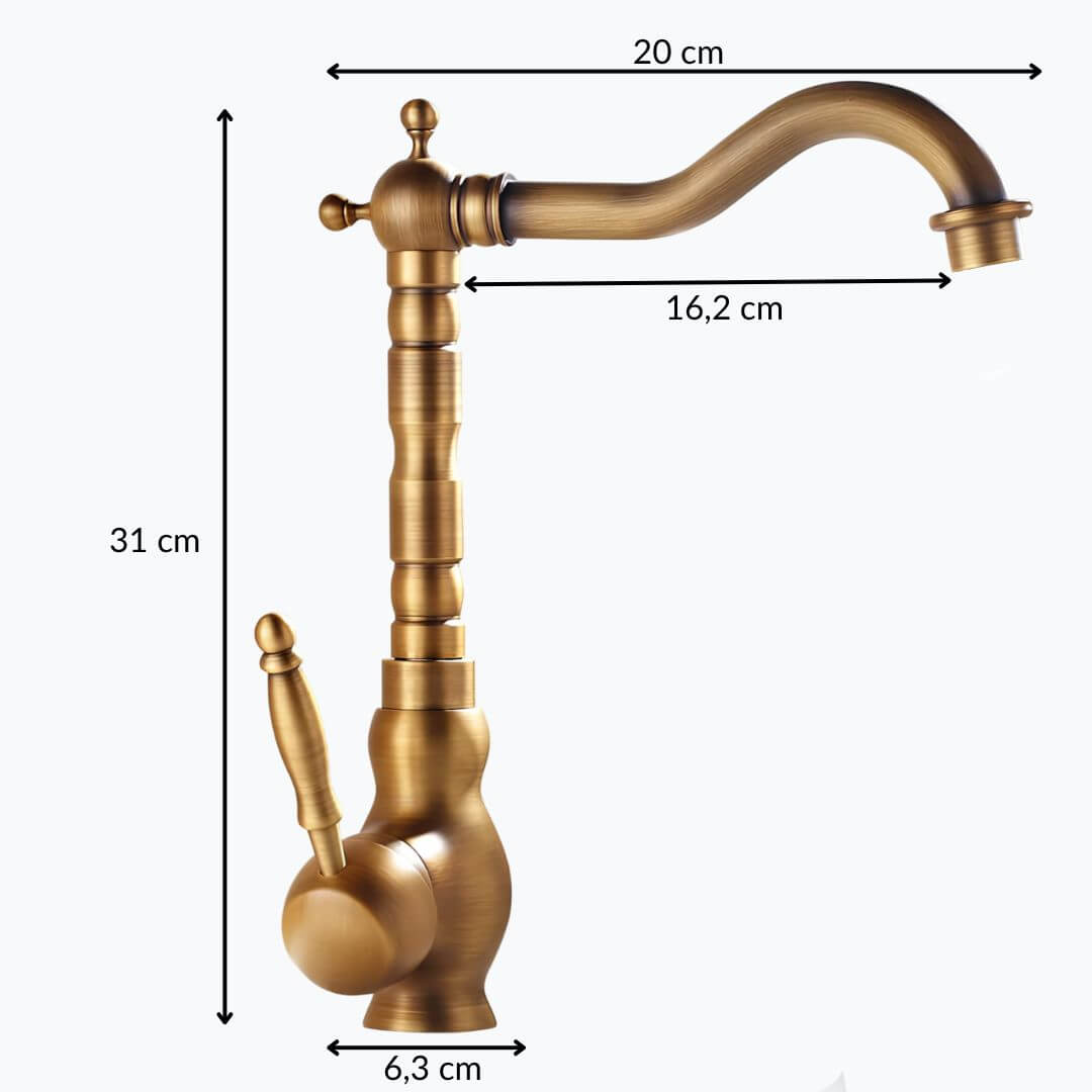 Robinet vasque rotatif en laiton style antique  Le Mitigeur