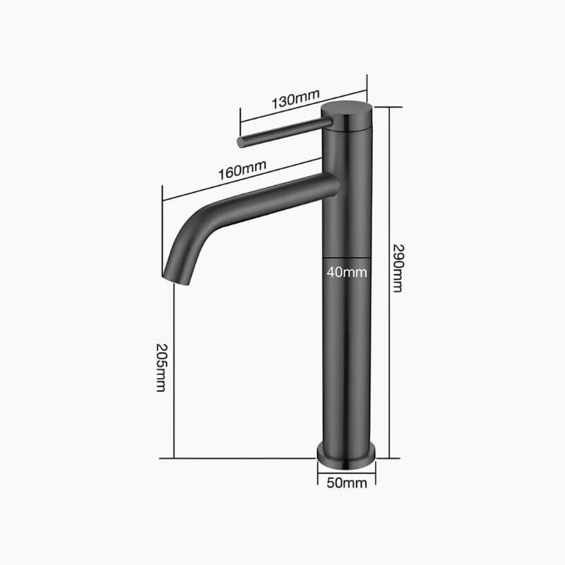 Robinet mitigeur inox – design brossé, bec arrondi  Le Mitigeur