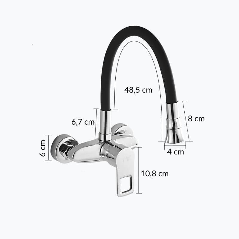 Robinet mural cuisine – mitigeur pliable avec bec orientable 360°  Le Mitigeur
