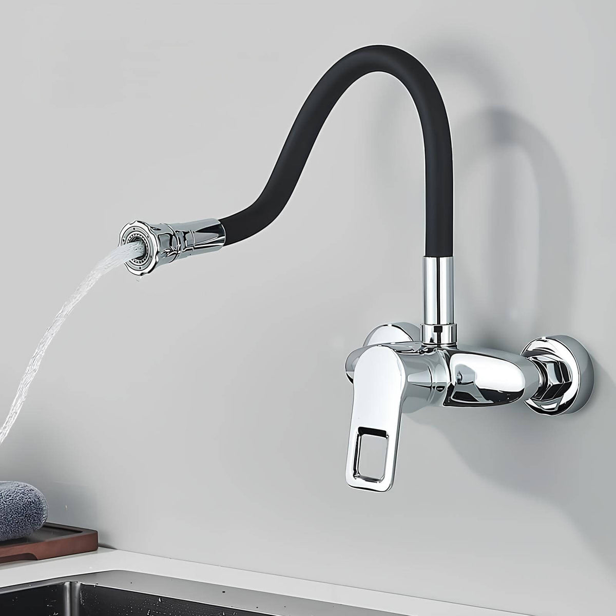 Robinet mural cuisine – mitigeur pliable avec bec orientable 360°  Le Mitigeur