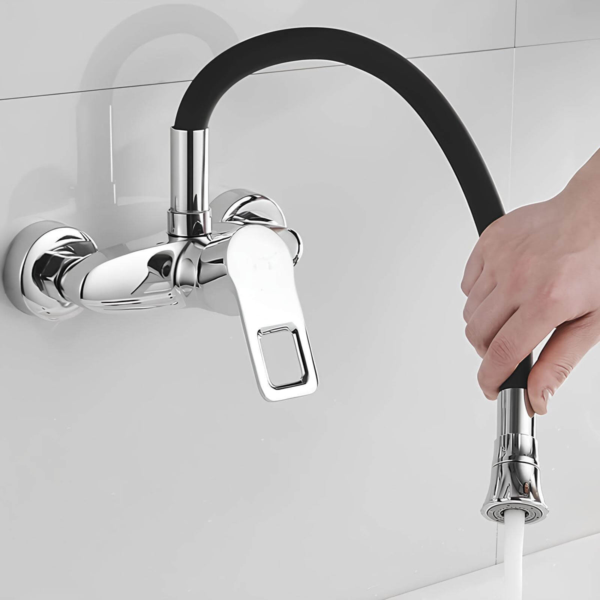 Robinet mural cuisine – mitigeur pliable avec bec orientable 360°  Le Mitigeur