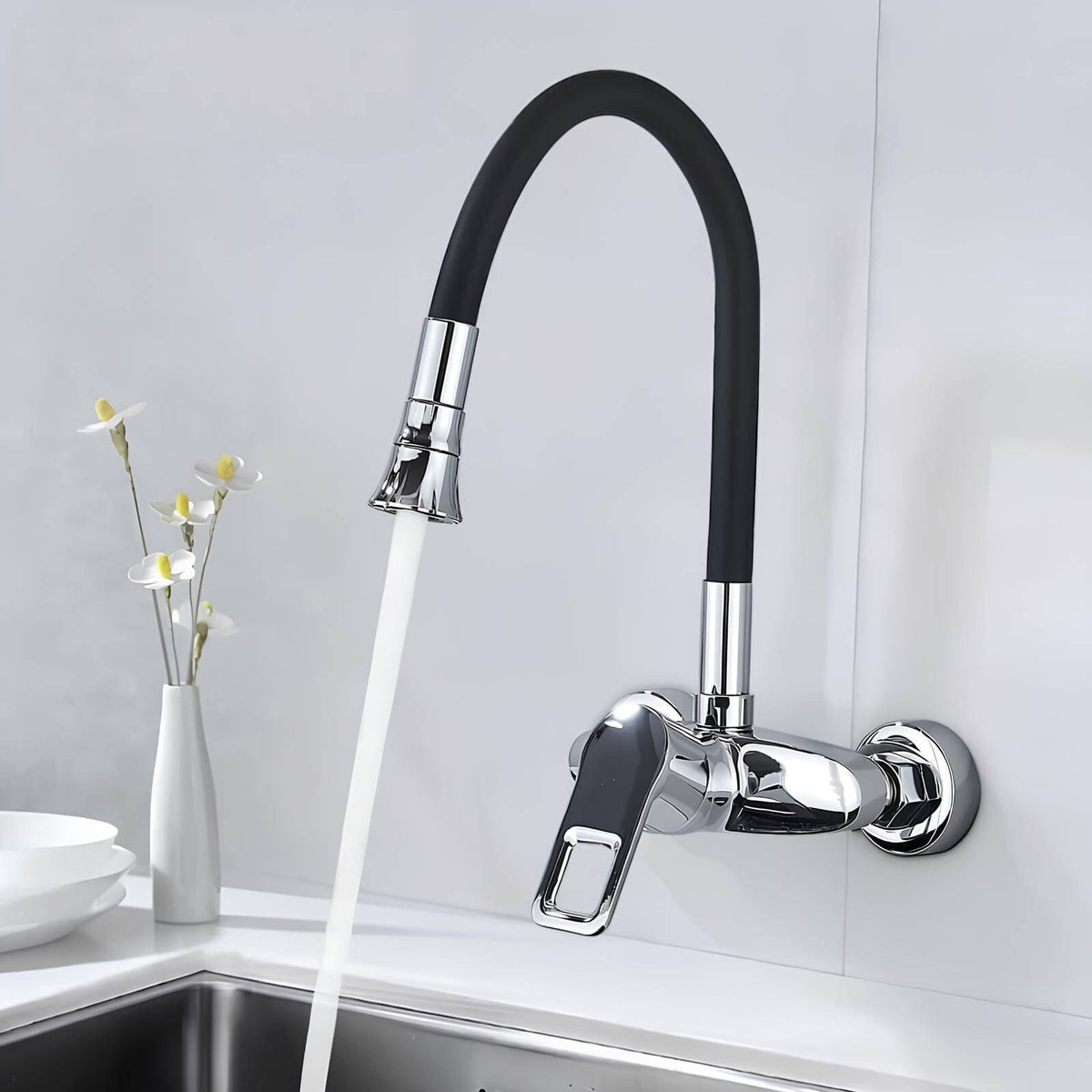 Robinet mural cuisine – mitigeur pliable avec bec orientable 360°  Le Mitigeur