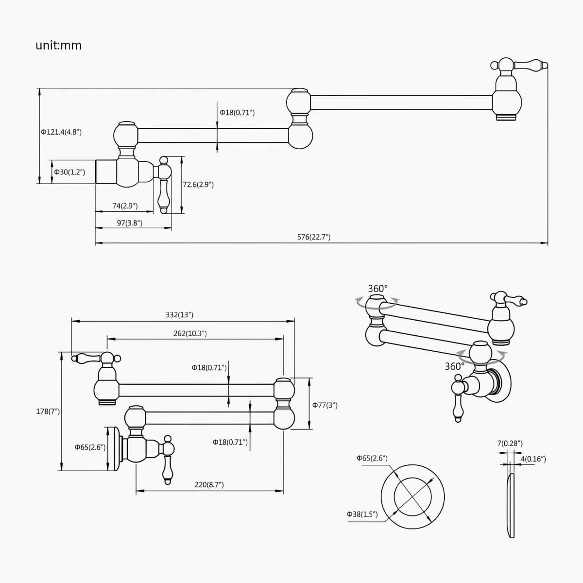 Robinet rabattable design – eau froide  Le Mitigeur